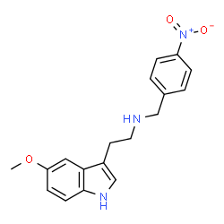ChemSpider 2D Image | 2-(5-Methoxy-1H-indol-3-yl)-N-(4-nitrobenzyl)ethanamine | C18H19N3O3