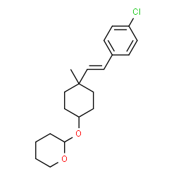 ChemSpider 2D Image | 2-({4-[(E)-2-(4-Chlorophenyl)vinyl]-4-methylcyclohexyl}oxy)tetrahydro-2H-pyran | C20H27ClO2