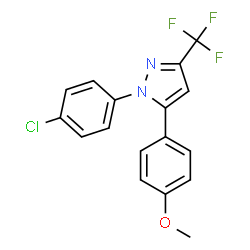 ChemSpider 2D Image | 1-(4-Chlorophenyl)-5-(4-methoxyphenyl)-3-(trifluoromethyl)-1H-pyrazole | C17H12ClF3N2O