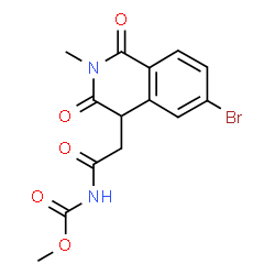 ChemSpider 2D Image | Methyl [(6-bromo-2-methyl-1,3-dioxo-1,2,3,4-tetrahydro-4-isoquinolinyl)acetyl]carbamate | C14H13BrN2O5