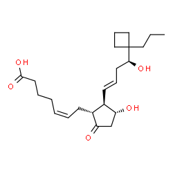 ChemSpider 2D Image | (5Z,11alpha,13E,16S)-11,16-Dihydroxy-9-oxo-17-propyl-17,20-cycloprosta-5,13-dien-1-oic acid | C23H36O5