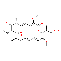 ChemSpider 2D Image | (3Z,5E,7R,8R,9S,10S,11R,13E,15E,17S,18R)-9-Ethyl-8,10-dihydroxy-18-[(2S)-1-hydroxy-2-propanyl]-3,17-dimethoxy-5,7,11,13-tetramethyloxacyclooctadeca-3,5,13,15-tetraen-2-one | C28H46O7