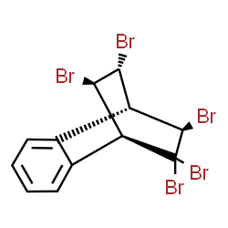 ChemSpider 2D Image | (1R,8S,10R,11R,12R)-9,9,10,11,12-Pentabromotricyclo[6.2.2.0~2,7~]dodeca-2,4,6-triene | C12H9Br5
