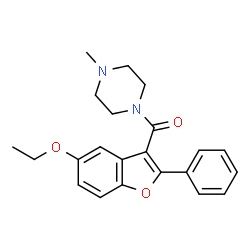 ChemSpider 2D Image | (5-Ethoxy-2-phenyl-1-benzofuran-3-yl)(4-methyl-1-piperazinyl)methanone | C22H24N2O3