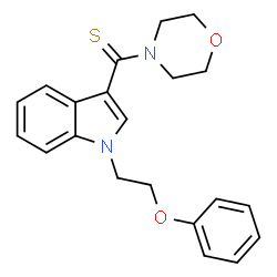 ChemSpider 2D Image | 4-Morpholinyl[1-(2-phenoxyethyl)-1H-indol-3-yl]methanethione | C21H22N2O2S