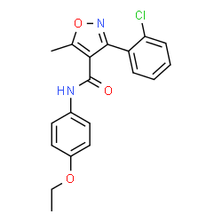 ChemSpider 2D Image | 3-(2-Chlorophenyl)-N-(4-ethoxyphenyl)-5-methyl-1,2-oxazole-4-carboxamide | C19H17ClN2O3