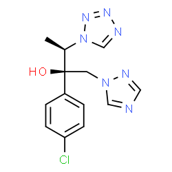ChemSpider 2D Image | (2R,3R)-2-(4-Chlorophenyl)-3-(1H-tetrazol-1-yl)-1-(1H-1,2,4-triazol-1-yl)-2-butanol | C13H14ClN7O