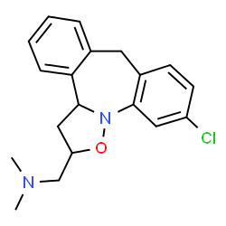 ChemSpider 2D Image | 1-(11-Chloro-2,3,3a,8-tetrahydrodibenzo[c,f][1,2]oxazolo[2,3-a]azepin-2-yl)-N,N-dimethylmethanamine | C19H21ClN2O