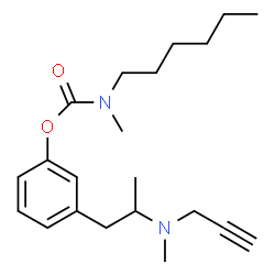ChemSpider 2D Image | 3-{2-[Methyl(2-propyn-1-yl)amino]propyl}phenyl hexyl(methyl)carbamate | C21H32N2O2