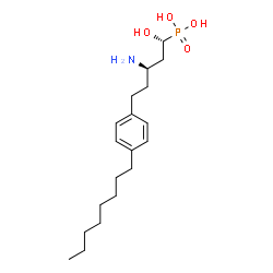 ChemSpider 2D Image | [(1R,3R)-3-Amino-1-hydroxy-5-(4-octylphenyl)pentyl]phosphonic acid | C19H34NO4P