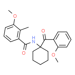 ChemSpider 2D Image | 3-Methoxy-N-[1-(2-methoxybenzoyl)cyclohexyl]-2-methylbenzamide | C23H27NO4
