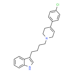 ChemSpider 2D Image | 3-{4-[4-(4-Chlorophenyl)-3,6-dihydro-1(2H)-pyridinyl]butyl}-1H-indole | C23H25ClN2