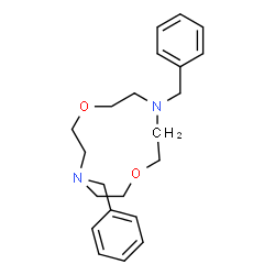 ChemSpider 2D Image | 4,10-Dibenzyl-1,7-dioxa-4,10-diazacyclododecane | C22H30N2O2