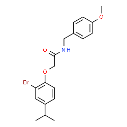 ChemSpider 2D Image | 2-(2-Bromo-4-isopropylphenoxy)-N-(4-methoxybenzyl)acetamide | C19H22BrNO3