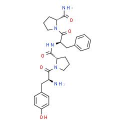 ChemSpider 2D Image | L-Tyrosyl-L-prolyl-D-phenylalanyl-D-prolinamide | C28H35N5O5