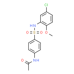 ChemSpider 2D Image | 4'-(N-(5-CHLORO-2-METHOXYPHENYL)SULFAMOYL)ACETANILIDE | C15H15ClN2O4S