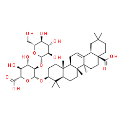 ChemSpider 2D Image | (3beta)-28-Hydroxy-28-oxoolean-12-en-3-yl 2-O-beta-D-glucopyranosyl-beta-D-glucopyranosiduronic acid | C42H66O14