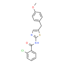ChemSpider 2D Image | 2-Chloro-N-[5-(4-methoxybenzyl)-1,3-thiazol-2-yl]benzamide | C18H15ClN2O2S