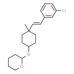 ChemSpider 2D Image | 2-({4-[(E)-2-(3-Chlorophenyl)vinyl]-4-methylcyclohexyl}oxy)tetrahydro-2H-pyran | C20H27ClO2