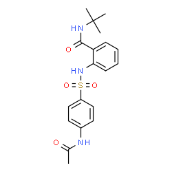 ChemSpider 2D Image | 2-{[(4-Acetamidophenyl)sulfonyl]amino}-N-tert-butylbenzamide | C19H23N3O4S