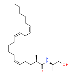 ChemSpider 2D Image | (2R,5Z,8Z,11Z,14Z)-N-[(2R)-1-Hydroxy-2-propanyl]-2-methyl-5,8,11,14-icosatetraenamide | C24H41NO2