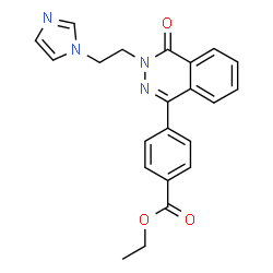 ChemSpider 2D Image | Ethyl 4-{3-[2-(1H-imidazol-1-yl)ethyl]-4-oxo-3,4-dihydro-1-phthalazinyl}benzoate | C22H20N4O3