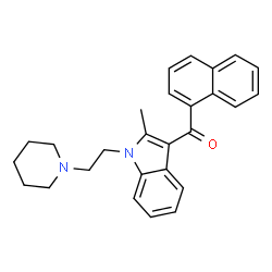 ChemSpider 2D Image | {2-Methyl-1-[2-(1-piperidinyl)ethyl]-1H-indol-3-yl}(1-naphthyl)methanone | C27H28N2O