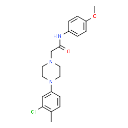 ChemSpider 2D Image | 2-[4-(3-Chloro-4-methylphenyl)-1-piperazinyl]-N-(4-methoxyphenyl)acetamide | C20H24ClN3O2