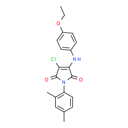 ChemSpider 2D Image | 3-Chloro-1-(2,4-dimethylphenyl)-4-[(4-ethoxyphenyl)amino]-1H-pyrrole-2,5-dione | C20H19ClN2O3