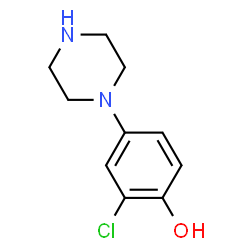 ChemSpider 2D Image | 2-chloro-4-piperazin-1-ylphenol | C10H13ClN2O