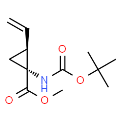 ChemSpider 2D Image | Methyl-(1R,2S)-1-[(tert-butoxycarbonyl)amino]-2-vinylcyclopropancarboxylat | C12H19NO4