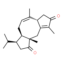 ChemSpider 2D Image | (3S,3aR,5Z,6aS,10aS)-3-Isopropyl-6,9,10a-trimethyl-2,3,3a,4,6a,7,10,10a-octahydrodicyclopenta[a,d][8]annulene-1,8-dione | C20H28O2