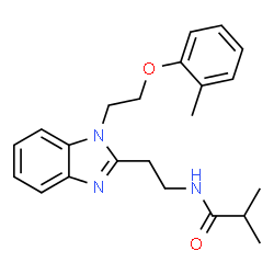 ChemSpider 2D Image | 2-Methyl-N-(2-{1-[2-(2-methylphenoxy)ethyl]-1H-benzimidazol-2-yl}ethyl)propanamide | C22H27N3O2