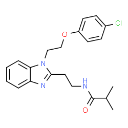 ChemSpider 2D Image | N-(2-{1-[2-(4-Chlorophenoxy)ethyl]-1H-benzimidazol-2-yl}ethyl)-2-methylpropanamide | C21H24ClN3O2