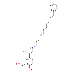 ChemSpider 2D Image | 2-(Hydroxymethyl)-4-{1-hydroxy-2-[(11-phenylundecyl)amino]ethyl}phenol | C26H39NO3