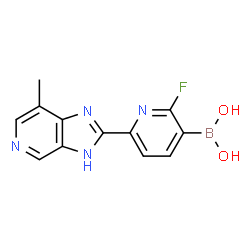 ChemSpider 2D Image | [2-Fluoro-6-(7-methyl-3H-imidazo[4,5-c]pyridin-2-yl)-3-pyridinyl]boronic acid | C12H10BFN4O2