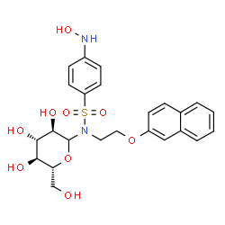 ChemSpider 2D Image | N-{[4-(Hydroxyamino)phenyl]sulfonyl}-N-[2-(2-naphthyloxy)ethyl]-D-glucopyranosylamine | C24H28N2O9S