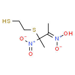 ChemSpider 2D Image | {(2E)-3-Nitro-3-[(2-sulfanylethyl)sulfanyl]-2-butanylidene}azinic acid | C6H12N2O4S2