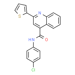 ChemSpider 2D Image | N-(4-Chlorophenyl)-2-(2-thienyl)-4-quinolinecarboxamide | C20H13ClN2OS
