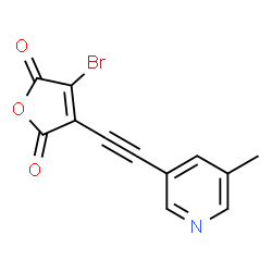 ChemSpider 2D Image | 3-Bromo-4-[(5-methyl-3-pyridinyl)ethynyl]-2,5-furandione | C12H6BrNO3