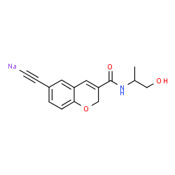 ChemSpider 2D Image | ({3-[(1-Hydroxy-2-propanyl)carbamoyl]-2H-chromen-6-yl}ethynyl)sodium | C15H14NNaO3