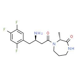 ChemSpider 2D Image | (3R)-4-[(3R)-3-Amino-4-(2,4,5-trifluorophenyl)butanoyl]-3-methyl-1,4-diazepan-2-one | C16H20F3N3O2