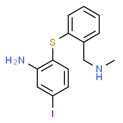 ChemSpider 2D Image | 5-Iodo-2-({2-[(methylamino)methyl]phenyl}sulfanyl)aniline | C14H15IN2S