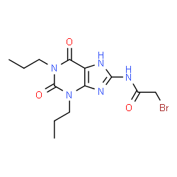 ChemSpider 2D Image | 2-Bromo-N-(2,6-dioxo-1,3-dipropyl-2,3,6,7-tetrahydro-1H-purin-8-yl)acetamide | C13H18BrN5O3