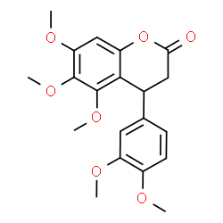 ChemSpider 2D Image | 4-(3,4-Dimethoxyphenyl)-5,6,7-trimethoxy-2-chromanone | C20H22O7