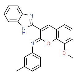 ChemSpider 2D Image | (2Z)-3-(1H-Benzimidazol-2-yl)-8-methoxy-N-(3-methylphenyl)-2H-chromen-2-imine | C24H19N3O2