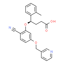 ChemSpider 2D Image | (4R)-4-[2-Cyano-5-(3-pyridinylmethoxy)phenoxy]-4-(2-methylphenyl)butanoic acid | C24H22N2O4