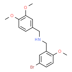 ChemSpider 2D Image | 1-(5-Bromo-2-methoxyphenyl)-N-(3,4-dimethoxybenzyl)methanamine | C17H20BrNO3