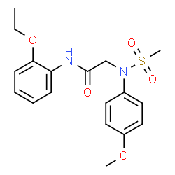 ChemSpider 2D Image | N-(2-Ethoxyphenyl)-N~2~-(4-methoxyphenyl)-N~2~-(methylsulfonyl)glycinamide | C18H22N2O5S