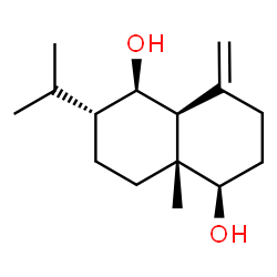 ChemSpider 2D Image | (1R,2R,4aR,5R,8aS)-2-Isopropyl-4a-methyl-8-methylenedecahydro-1,5-naphthalenediol | C15H26O2